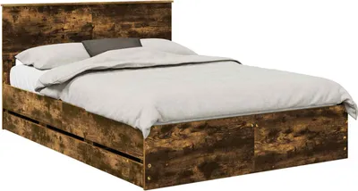 Zdjęcie produktu dla vidaXL Rama łóżka z dębu wędzonego 160 x 200 cm Drewno inżynieryjne