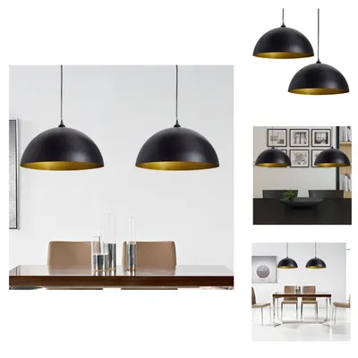 Zdjęcie produktu dla vidaXL Lampa sufitowa 2 szt. Półkula z regulacją wysokości, czarna - Lampy