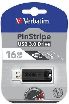 Zdjęcie produktu dla Pendrive Verbatim 16GB PinStripe USB 3.0