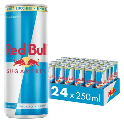 Immagine prodotto di Red Bull Energy Drink, Senza Zuccheri, 250 ml (24 Lattine)