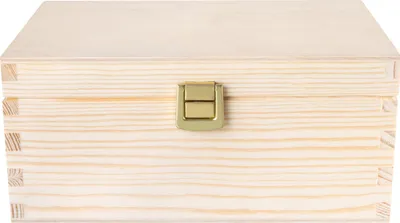 Produktbild von Creative Deco Kleine Holzkiste mit Deckel und Schloss - 21,5 x 13,8 x 10 cm
