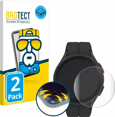 Produktbild von 2x BROTECT Fullscreen Schutzfolie für Samsung Galaxy Watch 5 Pro Displayschutz Folie Fullcover Klar Transparent