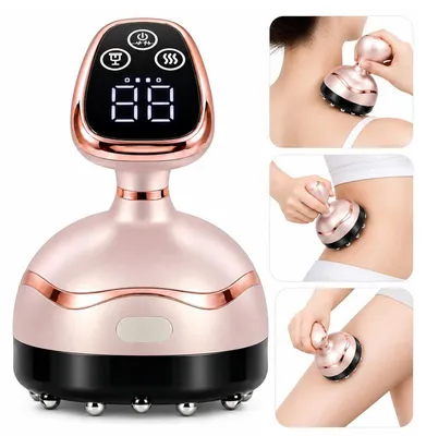 Produktbild von Schröpfen Elektrisch mit Wärmefunktion, Nackenmassagegeräte, Vibrationsmassagegerät für Rücken, Beine und Körper, 9 Stufen, Guasha Schröpfmassage