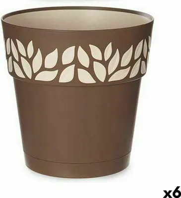 Zdjęcie produktu dla Doniczka samopodlewająca stefanplast Cloe brązowa plastikowa 25 x 25 x 25 cm (6 sztuk)