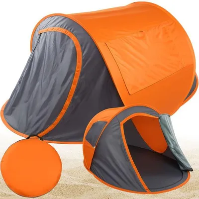 Obrázok produktu pre Verk 14529 Samorozkladací stan UV plážový 210 x 130 x 85 cm oranžovosivý