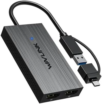 Produktbild von USB 3.1/USB-C zu Dual HDMI Adapter - DisplayLink Dual 4K 60Hz Monitor Hub für Windows & Apple M1/M2/M3 Mac, kompatibel mit New MacBook Neo