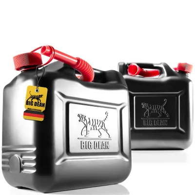 Produktbild von BigDean 2 Stück Benzinkanister 10L mit UN-Zulassung & flexiblem Auslaufrohr - Kraftstoffkanister für Benzin & Diesel - handlicher  Germany