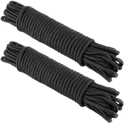Produktbild von 2 Stück Nylonseil, 20 Meter Länge, 8 mm Durchmesser, schwarz, hohe Festigkeit