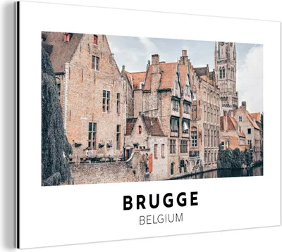 Obrázok produktu pre Nástenná dekorácia Kovový kovový obraz Wall Art 60x40cm Belgicko - Bruggy - Dom Muchowow Hliníkové obrazy
