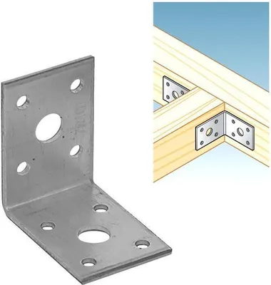 Produktbild von Winkelverbinder 50x50x35mm verzinkt Lochplattenwinkel Stuhlwinkel