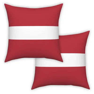 Image de Housses de coussin, drapeau de Lettonie, 40x40 cm, lot de 2, en velours polyester