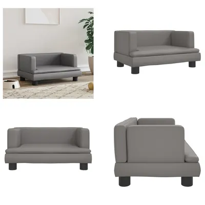 Produktbild von vidaXL Hundebett Grau 60x40x30 cm Kunstleder - Hundebett - Hundebetten - Hundesofa - Haustiersofa