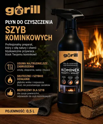Zdjęcie produktu dla Podpałka do grilla Gorill 500 ml 1 szt. płyn czyszczenia szyb kominkowych sztuka