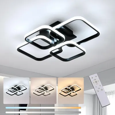 Obrázok produktu pre Elegantné LED svietidlo DecKenleuchte, stmívateľné, s diaľkovým ovládaním, 48W, 5400 lúmenov, čierna farba