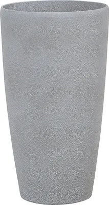 Produktbild von BELIANI Blumenkübel Grau 31 x 31 x 58 cm Steingemisch mit schlanker Form Rund Modernes Design