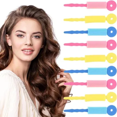 Produktbild von 9 Schaumstoff-Lockenwickler aus Schwamm für das Haarstyling, weiche Haarrollen für Locken und Wellen, DIY-Friseurwerkzeug