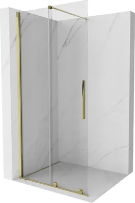 Image de Mexen Velar Paroi de douche pivotante Walk-in 90 x 200 cm, transparent 8 mm, or - 871-090-000-03-50