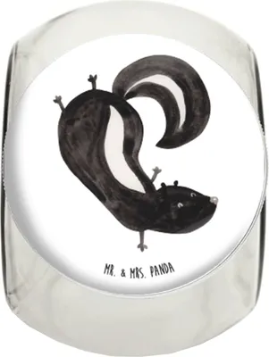 Produktbild von Mr. & Mrs. Panda Bonboniere Stinktier Handstand XL 2000ml - Weiß - Geschenk, Süßigkeiten Glas, Bonbonglas, Kaffeedose, Teedose, Vorratsdose, Skunk, Spielplatz, Stinker