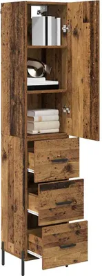 Obrázek produktu pro vidaXL Highboard old wood 34,5 x 34 x 180 cm materiál na bázi dřeva