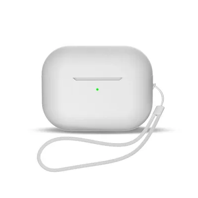 Image de Étui en silicone pour Airpods 1 / Airpods 2 + dragonne - Blanc