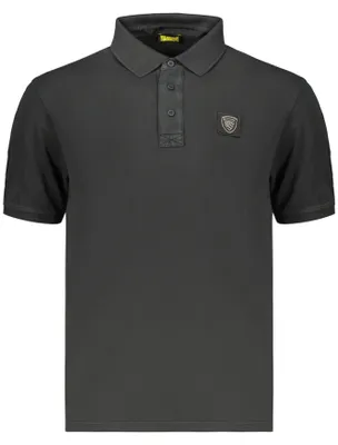 Produktbild von Schwarzes Herren-Kurzarm-Poloshirt mit Logo und Applikation