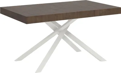 Immagine prodotto di ITYHOME - Tavolo allungabile 140/244x90 cm Karida noce gambe bianche