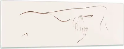 Produktbild von Bilder auf glas - Einteilig - Skizze Nacktheit Frau - 90x30cm - Glasbilder - Wandbilder - Bilder - zum Aufhängen bereit - Wanddekoration aus Glas - Glas Bilder - Wandbild auf Glas - GAB90x30-4552