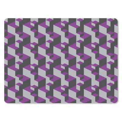 Produktbild von MuchoWow® Mauspad Mousepad Blöcke - Muster - 3D - Lila 40x30 cm - Mousepads - Maus Mat - Pad - Mausunterlage - Anti Rutsch