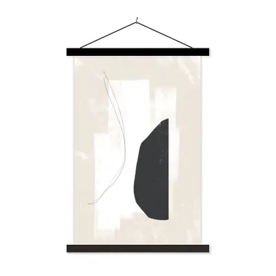 Produktbild von MuchoWow® Textilposter Malerei - Abstrakt - Minimalismus 40x60 cm mit schwarzem Rahmen - Wanddekorationen