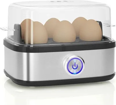 Produktbild von Eierkocher, 400W, 6-Eier, kompakt, roestvriest, mit Indikationslampe, für weich, mittel, hart gekocht, Eierkocher, Eierpoacher, Eierstommer