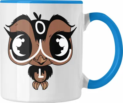 Produktbild von Trendation - Eulen Tasse Geschenk für Eulenliebhaber (Blau)