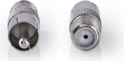 Produktbild von 2x F-Adapter Cinch-Adapter F-Buchse Cinch-Stecker Metall Sat Antennen Wandler
