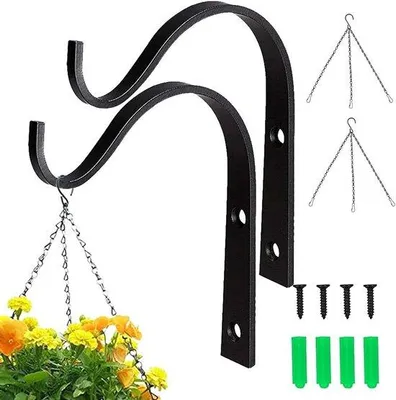 Produktbild von Famanu Hängkorb Halter für Pflanzen - 2 Stück schwarz