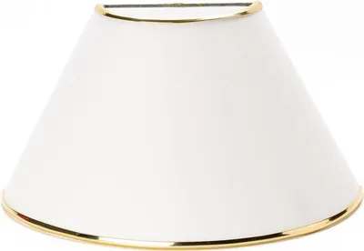 Produktbild von Halbschirm Ersatz Lampenschirm Wandleuchte Stoffschirm weiß Goldring Gold Schirm Aufnahme f. Fassung E27 Goldkante