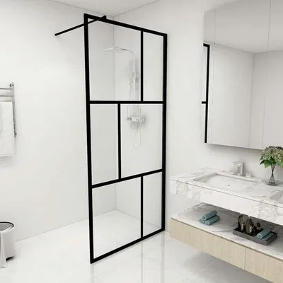 Produktbild von Famanu Duschkabine Sicherheitsglas - 90 x 195 cm - Schwarz
