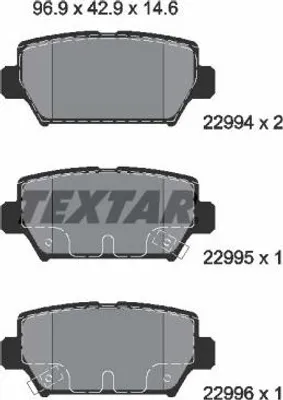 Produktbild von TEXTAR Bremsbeläge Satz Hinten für MITSUBISHI Eclipse Cross (GK) 2299401