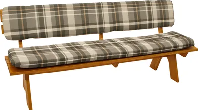 Produktbild von DEGAMO Bankauflage Bankpolster Auflagenset SEATTLE für Bank 4-sitzer 195cm, grau/beige kariert, 2-teilig