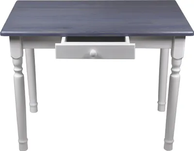 Produktbild von Esstisch mit Schublade Küchentisch Tisch Massiv Kiefer Speisetisch massiv (80x60 cm, Grau)