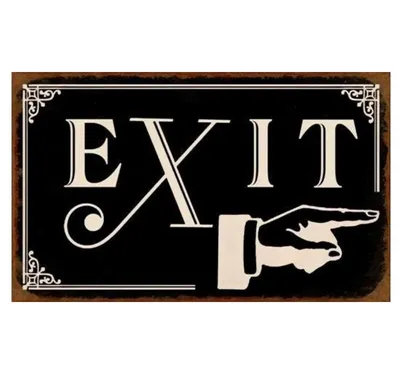 Produktbild von Blechschild - EXIT- Schild im Antik Look - Metallschild Nostalgieschild