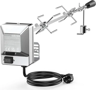 Obrázok produktu pre Univerzálny chrómový grilovací špíz s rotisserie motorom 90 cm - Grilovacie príslušenstvo