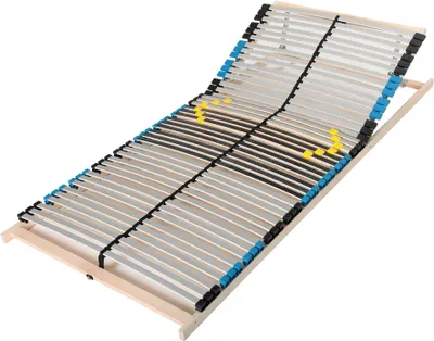 Obrázok produktu pre Ergonomický 7-zónový lamelový rám 140x200, viacnásobne nastaviteľná hlavová časť, 42 lamiel, lamelový rám z bukového dreva, vyrobené v Nemecku, vlastná montáž, nosnosť do 150 kg