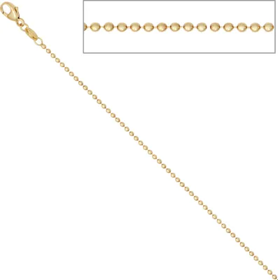 Produktbild von JOBO Kugelkette 585 Gelbgold 42 cm Gold Kette Halskette Karabiner
