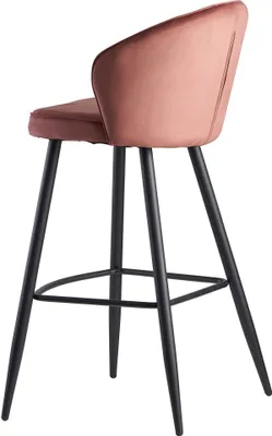 Produktbild von FineBuy Barhocker Samt Barstuhl Design Tresenhocker mit Lehne Stoff Hocker 110kg