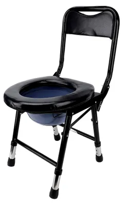 Produktbild von Höhenverstellbare, Klappbare Tragbare Toilette mit Gepolstertem Sitz und Eimer für Senioren und Menschen mit Behinderungen