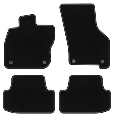 Image de Tapis de sol en moquette pour Skoda Audi A3 8Y MHEV 2020- – jeu 4 pièces, noirs, sur mesure – Wielganizator BASIC