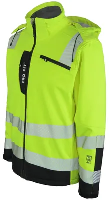 Winter Warnschutz-Softshelljacke,neongelb / schwarz L