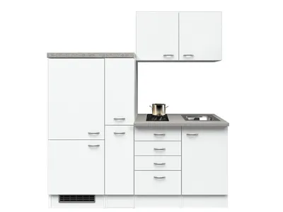 Produktbild von Singleküche mit E-Geräten - 190 cm breit - Weiß – Witus