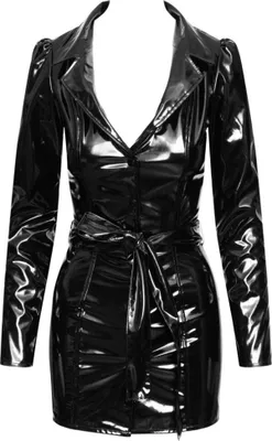 Produktbild von Black Level - Lackkleid - Mini-Mantelkleid im Glanzlook