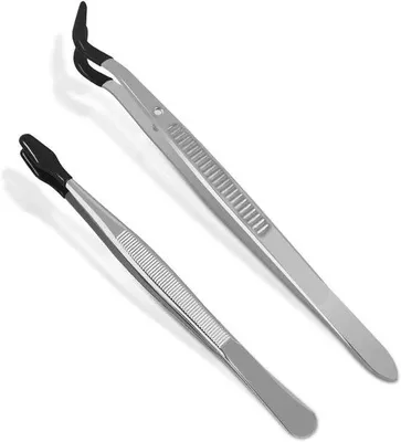 Produktbild von Postzegel Pincet Set aus Edelstahl mit Silikon-Tipps