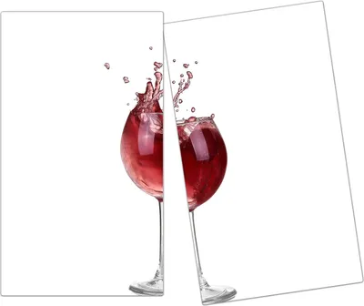 Produktbild von Spritzschutz Herdabdeckplatte Schneidebrett aus Glas Rotweinspritzer 2-Teilig (60x52cm)